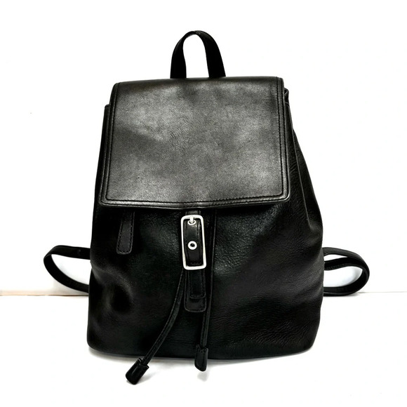 Vintage Coach Backpack 90's Legacy West Hampton Daypack Black Leather - Picture 1 of 15